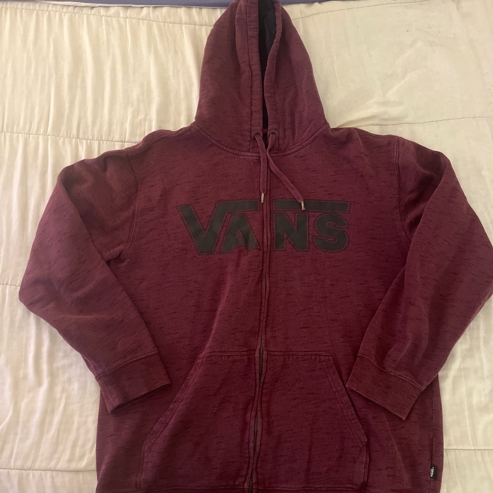 Burgundy Vans zip up hoodie